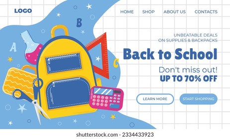 back to school background. back to school season. Vector illustration. poster, banner, flyer. sale banner. stationery background. school season start. school beginning concept. schools accessories.