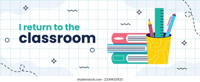 back to school background. back to school season. Vector illustration. poster, banner, flyer. sale banner. stationery background. school season start. school beginning concept. schools accessories.