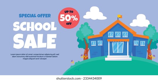 back to school background. back to school season. Vector illustration. poster, banner, flyer. sale banner. stationery background. school season start. school beginning concept. schools accessories.