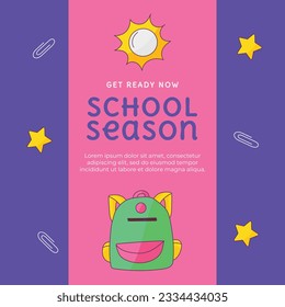 back to school background. back to school season. Vector illustration. poster, banner, flyer. sale banner. stationery background. school season start. school beginning concept. schools accessories.