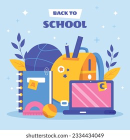 back to school background. back to school season. Vector illustration. poster, banner, flyer. sale banner. stationery background. school season start. school beginning concept. schools accessories.