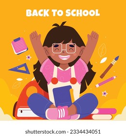 back to school background. back to school season. Vector illustration. poster, banner, flyer. sale banner. stationery background. school season start. school beginning concept. schools accessories.