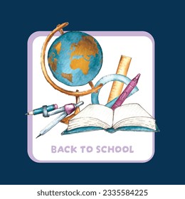 back to school background. back to school season. Vector illustration. poster, banner, flyer. sale banner. stationery background. school season start. school beginning concept. schools accessories.