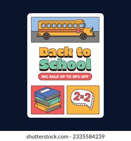 back to school background. back to school season. Vector illustration. poster, banner, flyer. sale banner. stationery background. school season start. school beginning concept. schools accessories.