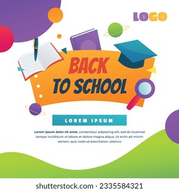 back to school background. back to school season. Vector illustration. poster, banner, flyer. sale banner. stationery background. school season start. school beginning concept. schools accessories.