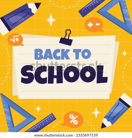 back to school background. back to school season. Vector illustration. poster, banner, flyer. sale banner. stationery background. school season start. school beginning concept. schools accessories.