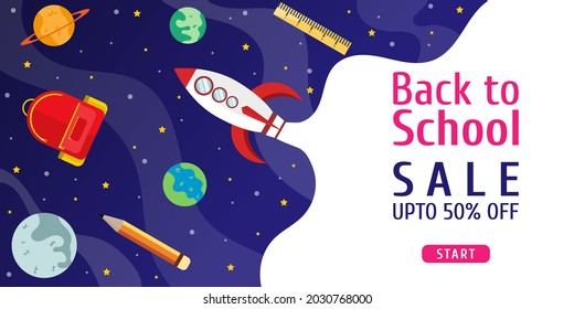 Back to school background with space design. Suitable for banner, poster, landing page, etc. Vector illustration
