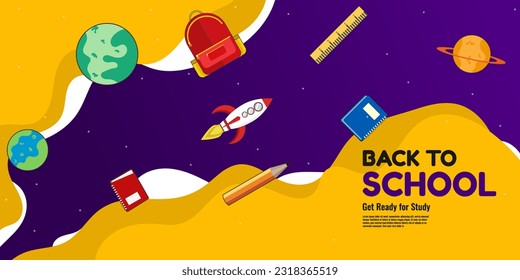 Back to school background with space design. Suitable for banner, poster, landing page, etc. Vector illustration