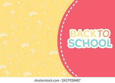 Voltar ao plano de fundo da escola artigos de papelaria elementos ilustração vetorial modelo de compras design