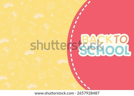 Back to school background stationery supplies elements vector illustration shopping template design
