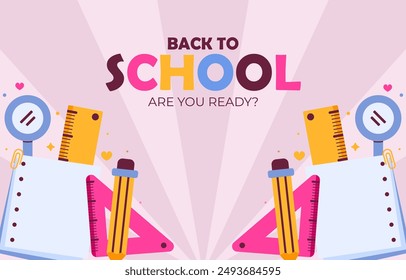 Back to school background with stripes vector