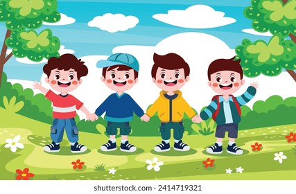 back to school background with students