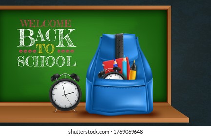 Back to school. Background with school supplies
