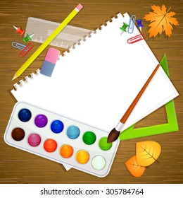 Back to school background with school supplies