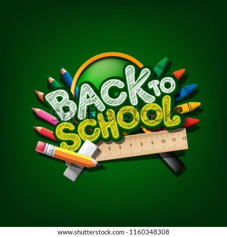 Back to School Background with School Supplies illustration.