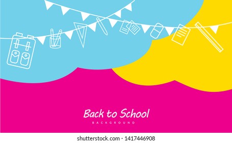 Back to school background template design for web, banner, print, backdrop