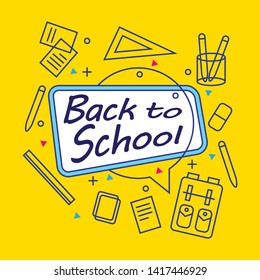Back to school background template design for web, banner, print, backdrop
