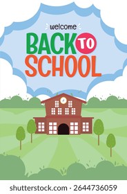 Back To School  Background and template design with school concept. Vector illustration. 