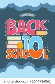 Back To School  Background and template design with school concept. Vector illustration. 