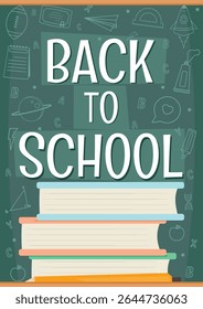 Back To School  Background and template design with school concept. Vector illustration. 