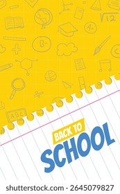 Back to school background template design. Vector illustration