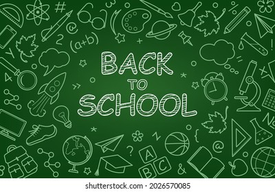 Back School School Background Various Symbols Stock Vector (Royalty ...