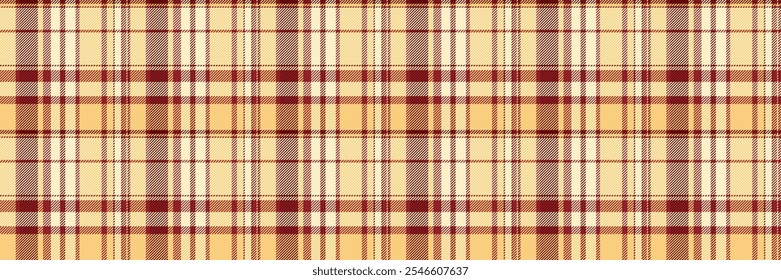 Back to school background vector check, rich plaid textile pattern. Self seamless tartan fabric texture in blanched almond and amber colors palette.