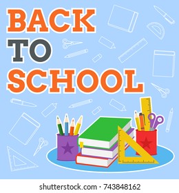 Back to School Background Vector Design 