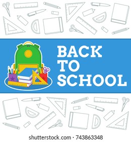 Back to School Background Vector Design 