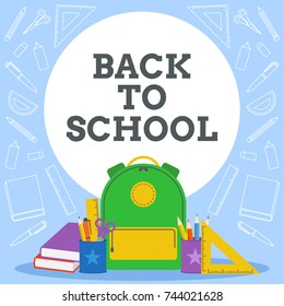 Back to School Background Vector Design 