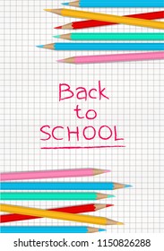 Back to school background, vector illustration.