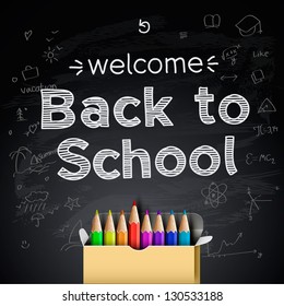 Back to school background, vector illustration.