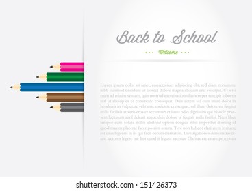 Back to school background, vector illustration. 