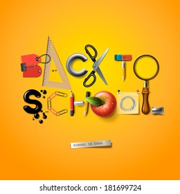 Back to school background, vector illustration. 