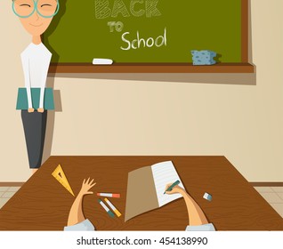 Back to school background, vector illustration