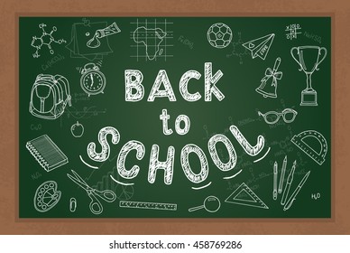 Back to school background, vector illustration