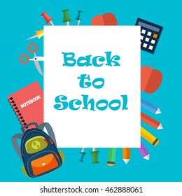 Back to School background. Vector illustration icons