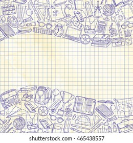 Back to school background, vector illustration 