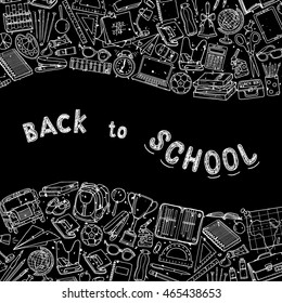 Back to school background, vector illustration 