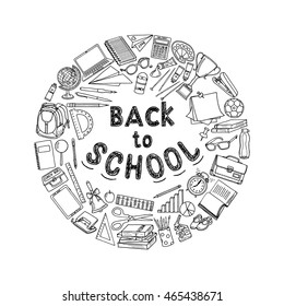 Back to school background, vector illustration 