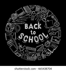Back to school background, vector illustration 