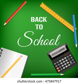 Back to school background, vector illustration
