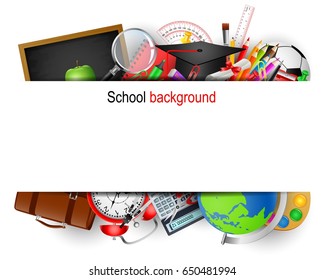 Back to school background, vector illustration.