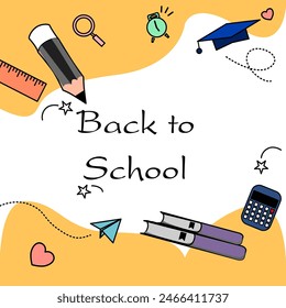 Back to school background. Welcome Education. School elements is Pencil, book, alarm clock, graduation hats, rocket, book, magnifie and ruler.
backgrounds for Teacher appreciation day. KnowledgeForAll