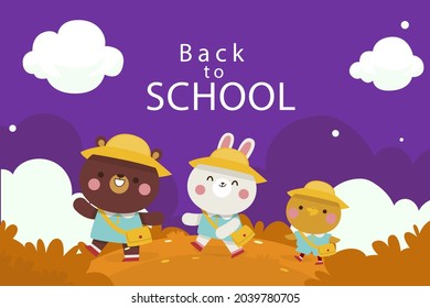 Back to school background. Welcome kids template. Education banner, poster design. Student art. Study day concept. School, preschool supplies items. Discounts on september 1st. Vector illustration.