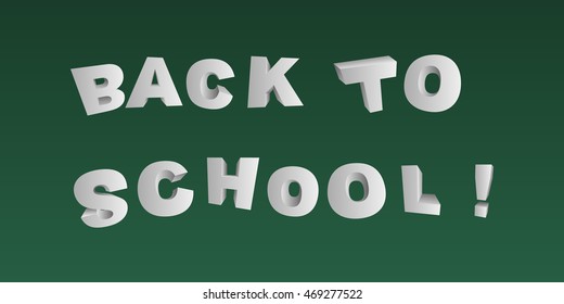 Back to school background with white lettering volume on a green background
