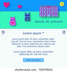 Back to school background. Wide copy space for text.