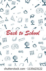 Back to School backgrounds with hand-draw doodles. Education banner. Vector illustration
