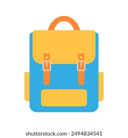 De vuelta a la escuela. Icono de mochila escolar. Ilustración de diseño plano