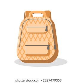 Back to school backpack illustration with pupil education school bag Template for learning posters, banners, advertising designs